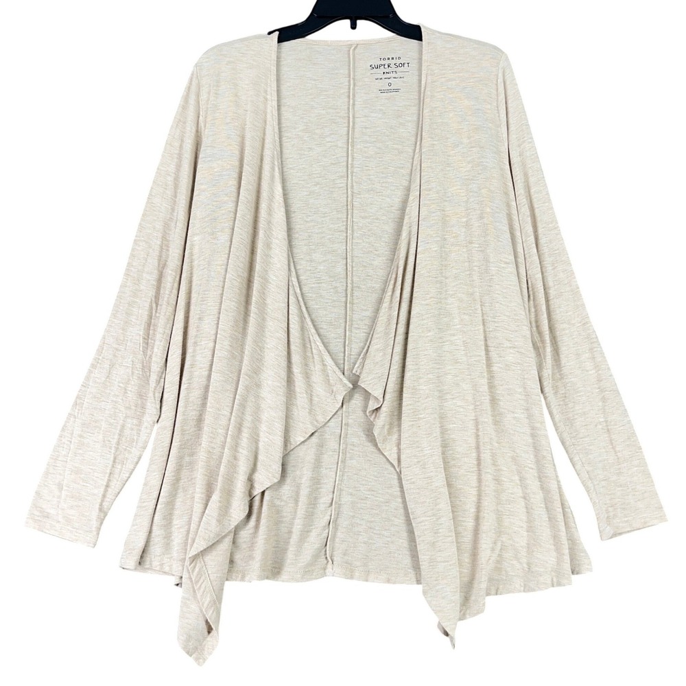Torrid Super Soft Knits Cardigan Sz 0 Open Front Drape Long Sleeve Casual Lounge